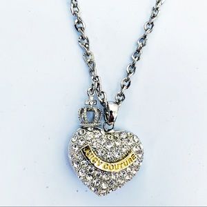 Juicy Couture Pave Heart Necklace/FREE Crown Charm